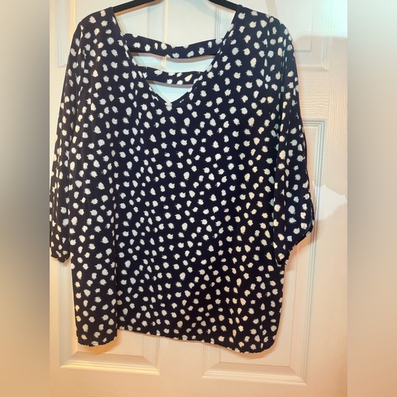 Women's Navy and White tunic top - Picture 2 of 2